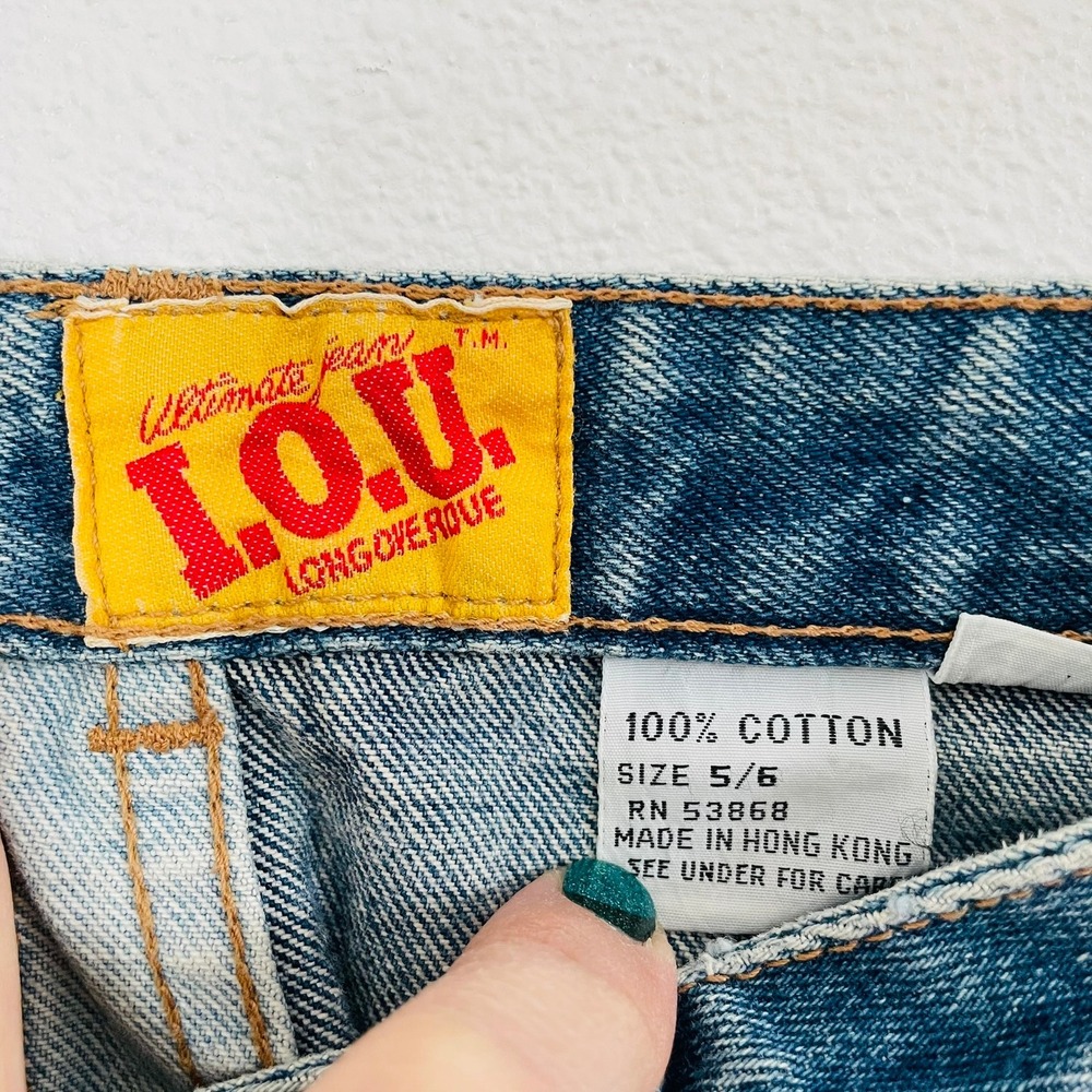 Vtg 80s 90s I.O.U Patchwork High Waist Tapered Denim Jeans Unique Womens 5/6 EUC - Picture 6 of 10
